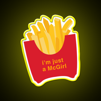 Im Just A Mcgirl Fast Food Led Neon Sign For Burger Place Rgb Color