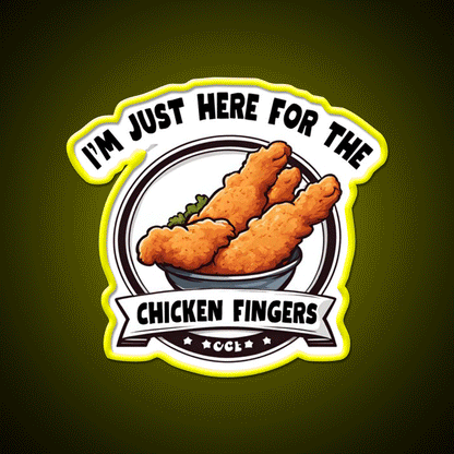 Im Just Here For The Chicken Fingers Snack Food Led Neon Sign Rgb Color - Custom LED neon sign front view