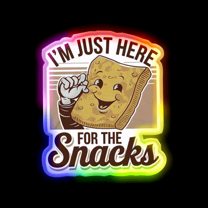 Im Just Here For The Snacks Funny Food Snack Food Led Neon Sign Rgb Color - LED neon sign close-up detail