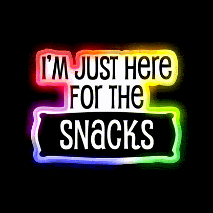 Im Just Here For The Snacks Snack Food Led Neon Sign Rgb Color - LED neon sign close-up detail