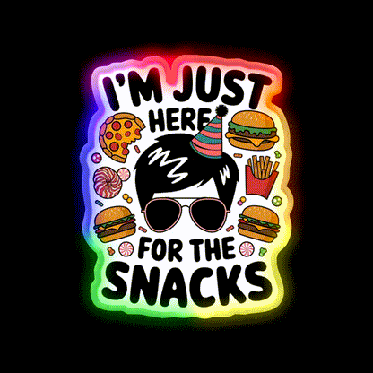 Im Just Here Snacks Lover Snack Food Led Neon Sign For Snack Room Rgb Color - LED neon sign close-up detail