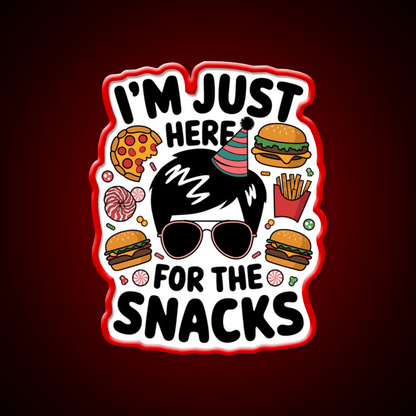 Im Just Here Snacks Lover Snack Food Led Neon Sign For Snack Room Rgb Color - Shineneon