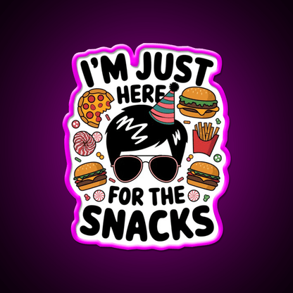 Im Just Here Snacks Lover Snack Food Led Neon Sign For Snack Room Rgb Color - Shineneon