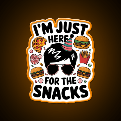 Im Just Here Snacks Lover Snack Food Led Neon Sign For Snack Room Rgb Color - Shineneon