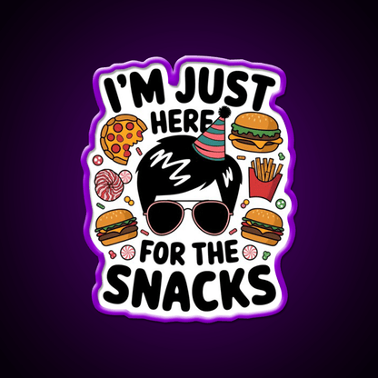 Im Just Here Snacks Lover Snack Food Led Neon Sign For Snack Room Rgb Color - Shineneon