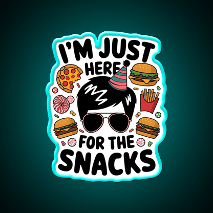 Im Just Here Snacks Lover Snack Food Led Neon Sign For Snack Room Rgb Color - Shineneon