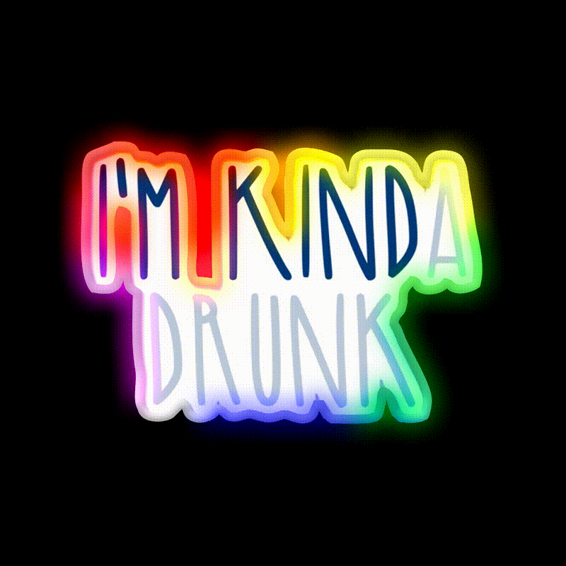 Im Kinda Drunk Man Cave Bar Led Neon Sign Rgb Color - LED neon sign close-up detail