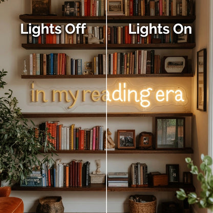 I'm My Reading Era LED Neon Sign - 06 Day Night Comparison