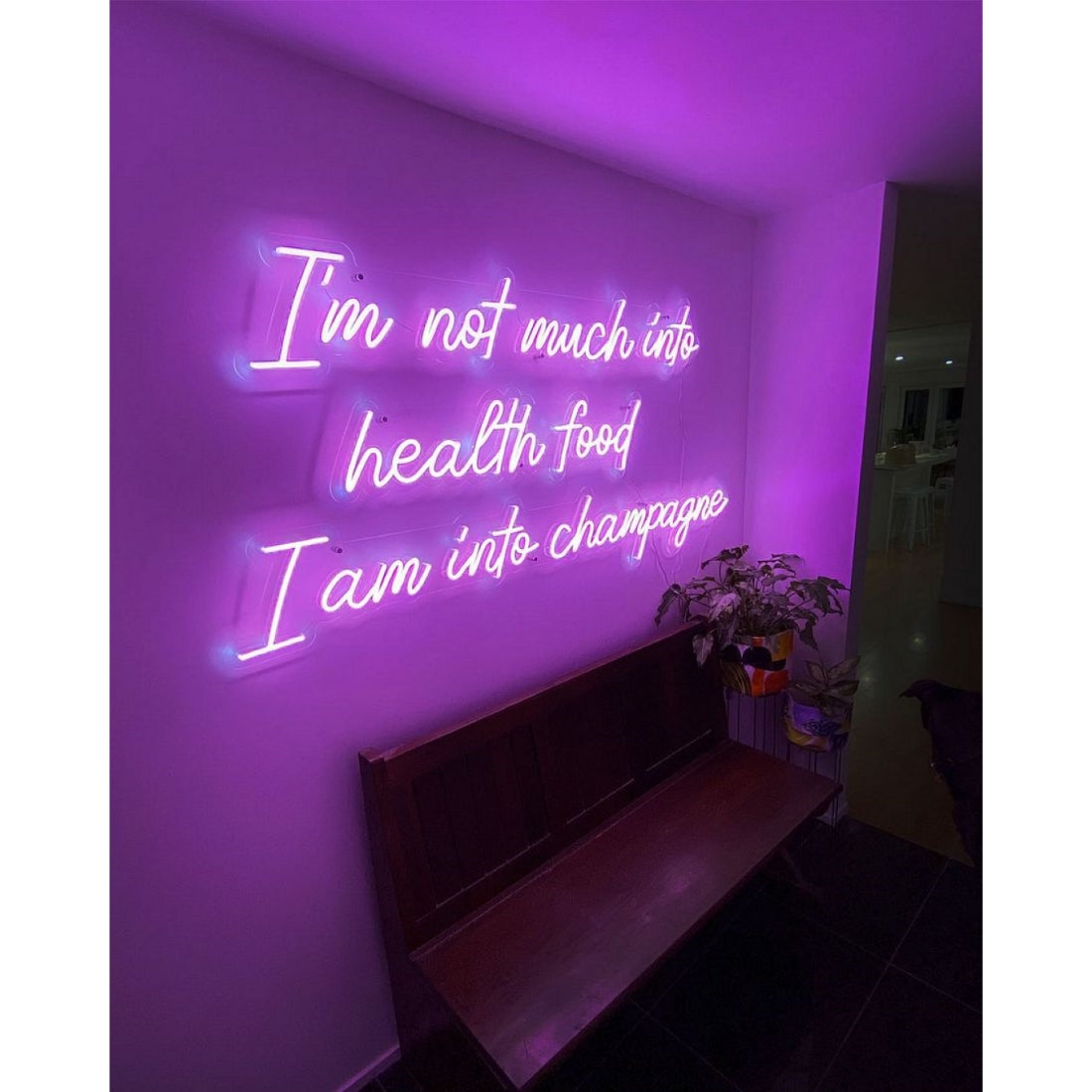 Im Not Much Into Health Food I Am Into Champagne Led Sign Business Neon Sign