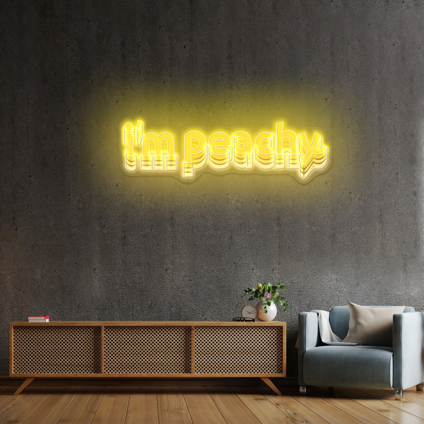 Im Peachy Lettering Artwork Led Neon