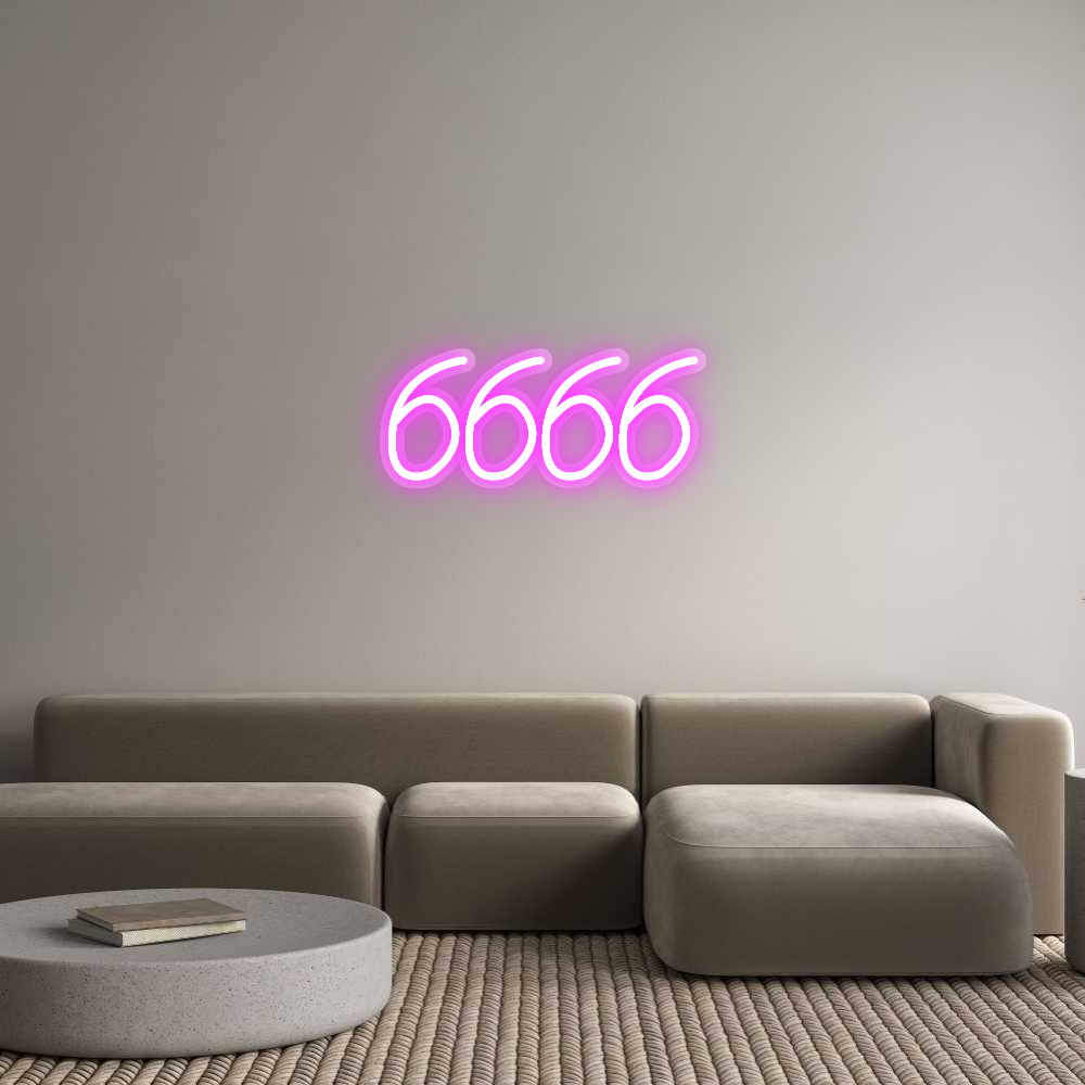 Custom Neon: 6666 - Custom LED neon sign front view