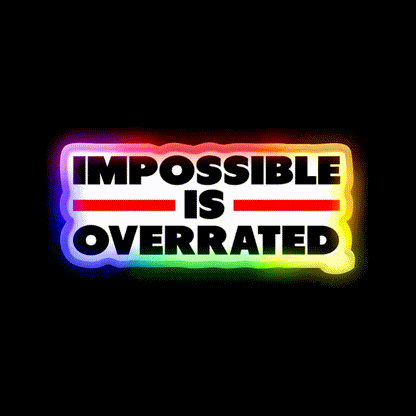Impossible Is Overrated Gym Fitness Led Neon Sign Rgb Color
