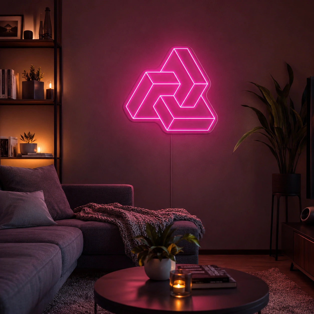 Impossible Triangle Neon Sign LED Neon Sign real lifestyle scene