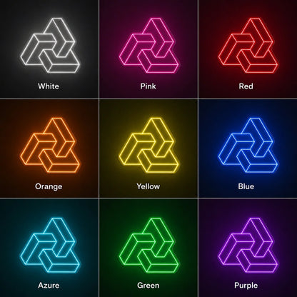 Impossible Triangle Neon Sign LED Neon Sign color grid