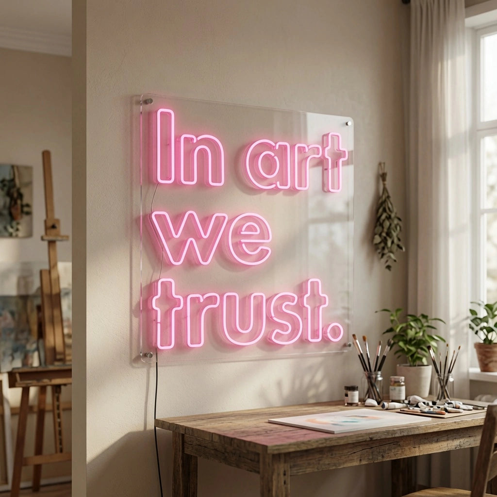 In Art We Trust LED Neon Sign Wall Neon Sign - 03 Real Lifestyle Scene