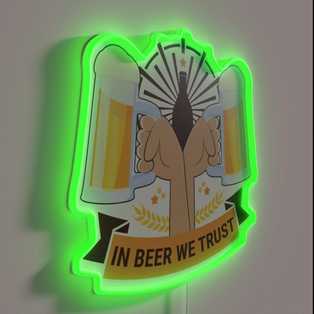 In Beer We Trust Oktoberfest Hops Malt Alcohol Rgb Led Neon Sign - Shineneon