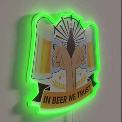 In Beer We Trust Oktoberfest Hops Malt Alcohol Rgb Led Neon Sign - Shineneon