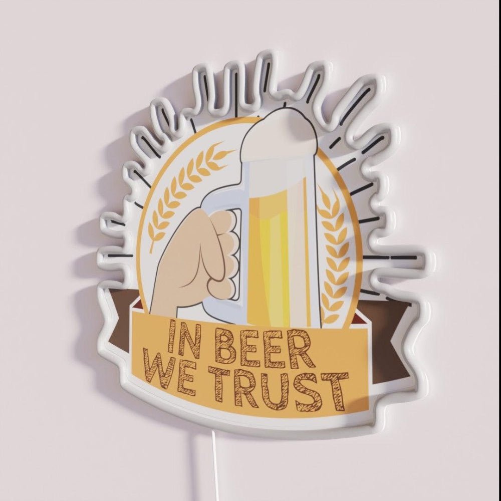 In Beer We Trust Oktoberfest Hops Rgb Led Neon Sign Bar Art - Shineneon