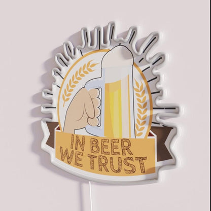 In Beer We Trust Oktoberfest Hops Rgb Led Neon Sign Bar Art - Shineneon