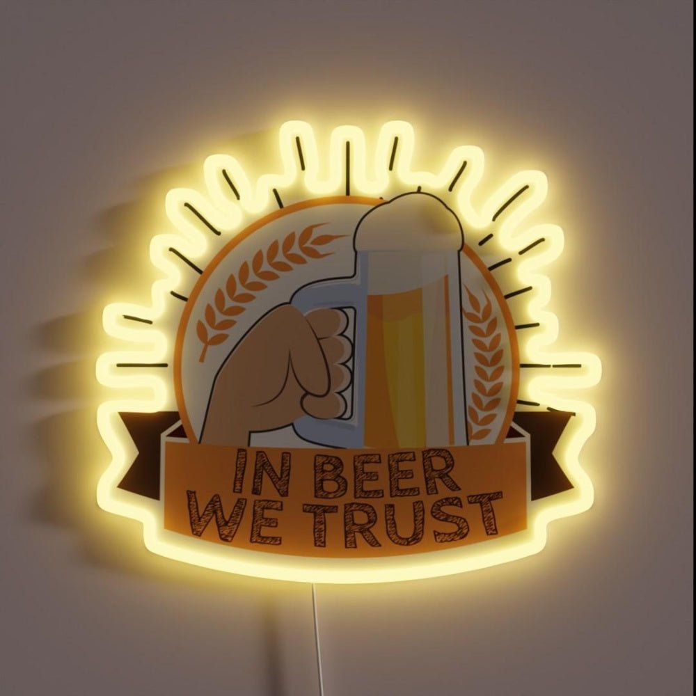 In Beer We Trust Oktoberfest Hops Rgb Led Neon Sign Bar Art - Shineneon