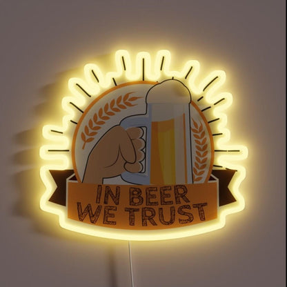 In Beer We Trust Oktoberfest Hops Rgb Led Neon Sign Bar Art - Shineneon