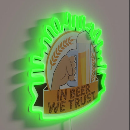 In Beer We Trust Oktoberfest Hops Rgb Led Neon Sign Bar Art - Shineneon