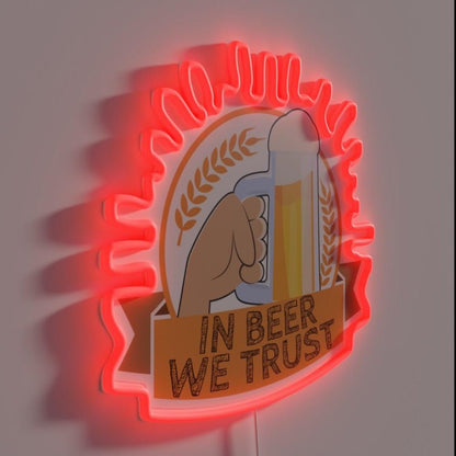 In Beer We Trust Oktoberfest Hops Rgb Led Neon Sign Bar Decor - Shineneon