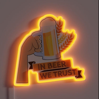 In Beer We Trust Oktoberfest Hops Rgb Led Neon Sign Bar Decors - Shineneon