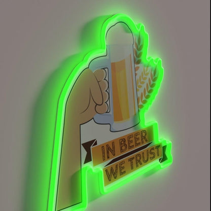 In Beer We Trust Oktoberfest Hops Rgb Led Neon Sign Bar Decors - Shineneon