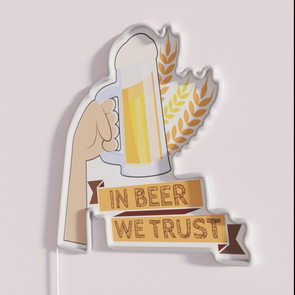 In Beer We Trust Oktoberfest Hops Rgb Led Neon Sign Bar Decors - Shineneon