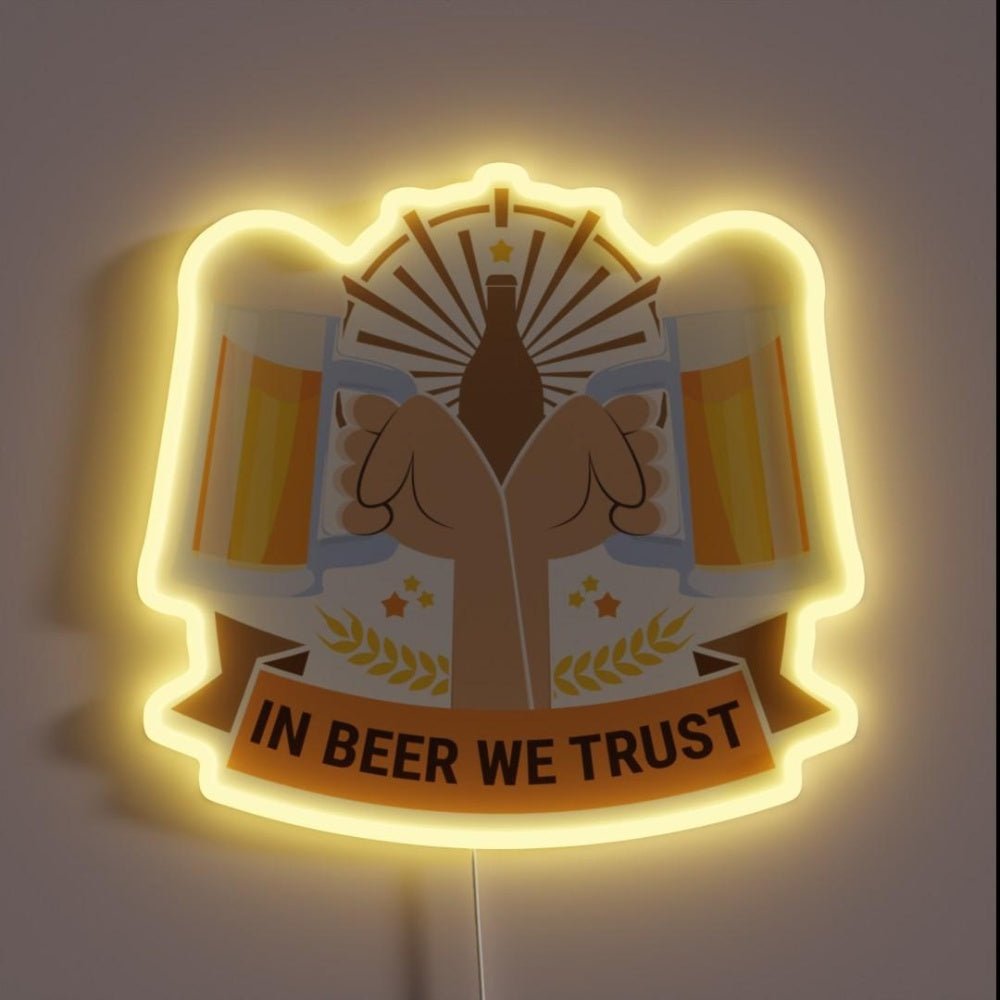 In Beer We Trust Oktoberfest Hops Rgb Led Neon Sign Bar Wall Decor - Shineneon