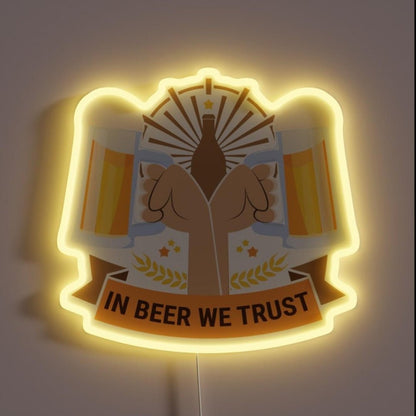 In Beer We Trust Oktoberfest Hops Rgb Led Neon Sign Bar Wall Decor - Shineneon