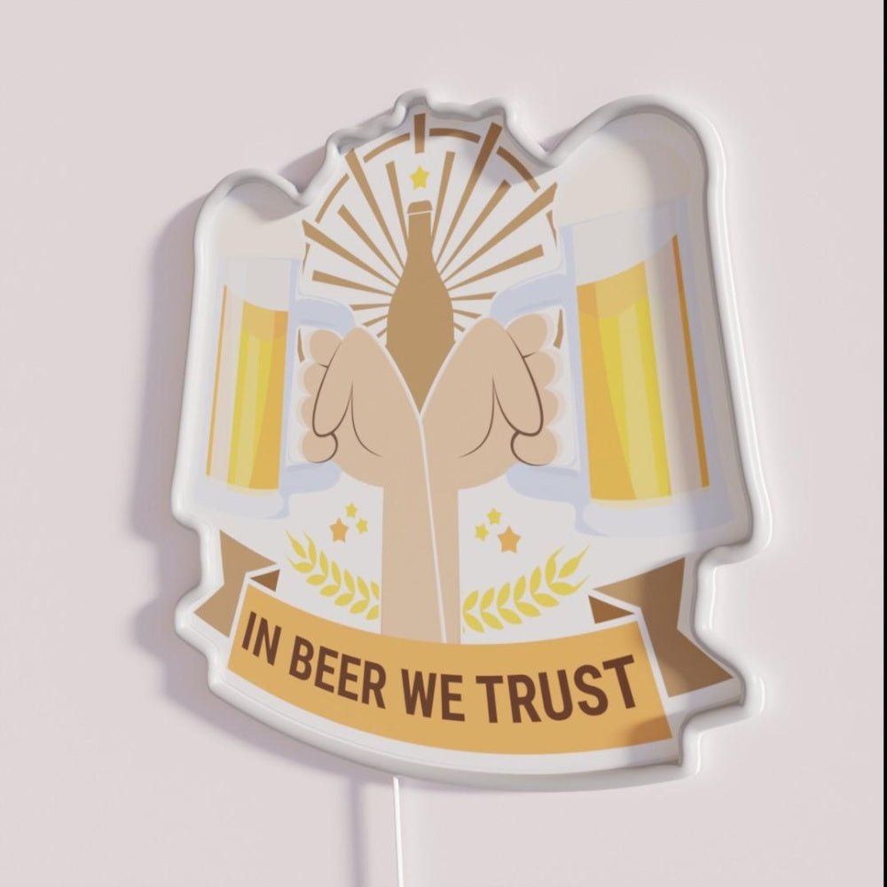 In Beer We Trust Oktoberfest Hops Rgb Led Neon Sign Bar Wall Decor - Shineneon