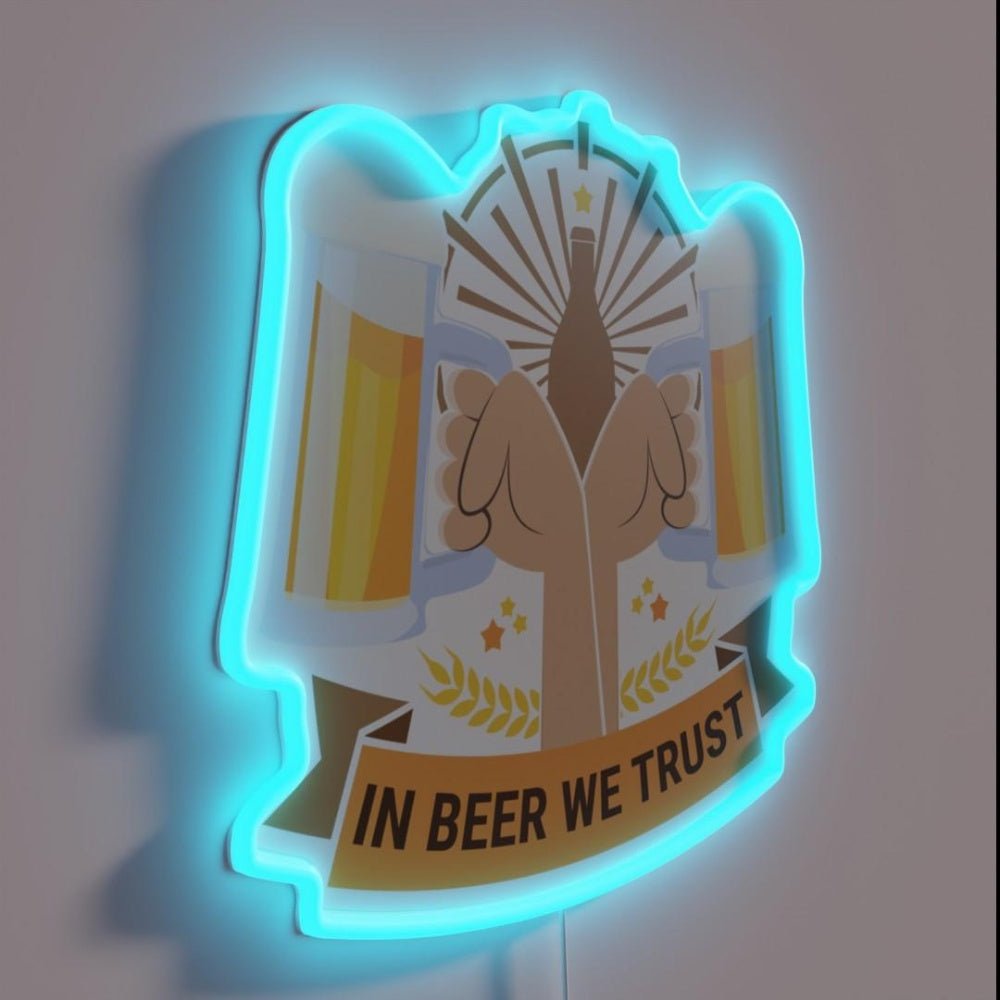 In Beer We Trust Oktoberfest Hops Rgb Led Neon Sign Bar Wall Decor - Shineneon