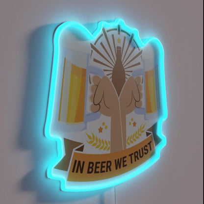 In Beer We Trust Oktoberfest Hops Rgb Led Neon Sign Bar Wall Decor - Shineneon