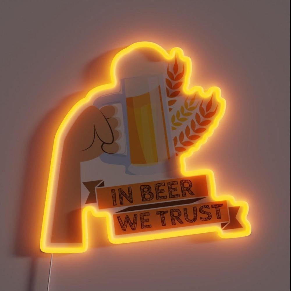 In Beer We Trust Oktoberfest Hops Rgb Led Neon Sign Restaurant Wall Art - Shineneon