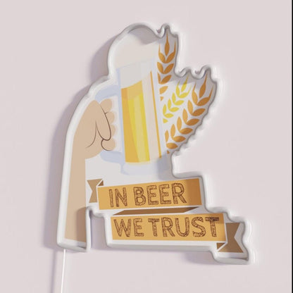 In Beer We Trust Oktoberfest Hops Rgb Led Neon Sign Restaurant Wall Art - Shineneon