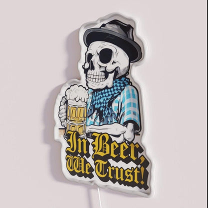 In Beer We Trust Skrull Skull Gothic Rgb Led Neon Sign - Shineneon