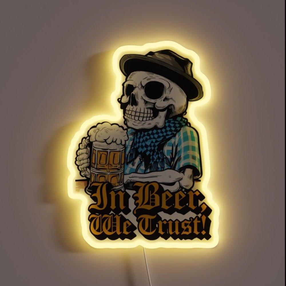 In Beer We Trust Skrull Skull Gothic Rgb Led Neon Sign - Shineneon
