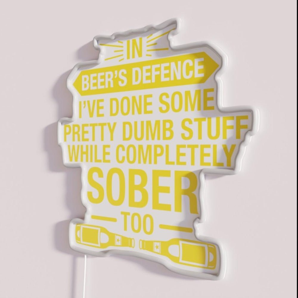 In Beersdefence I Ve Done Pretty Dumb Stuff Beer Lover Rgb Led Neon Sign - Shineneon