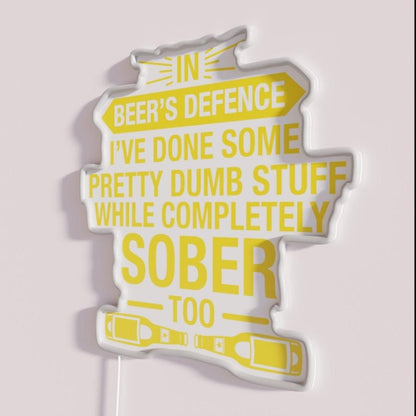 In Beersdefence I Ve Done Pretty Dumb Stuff Beer Lover Rgb Led Neon Sign - Shineneon