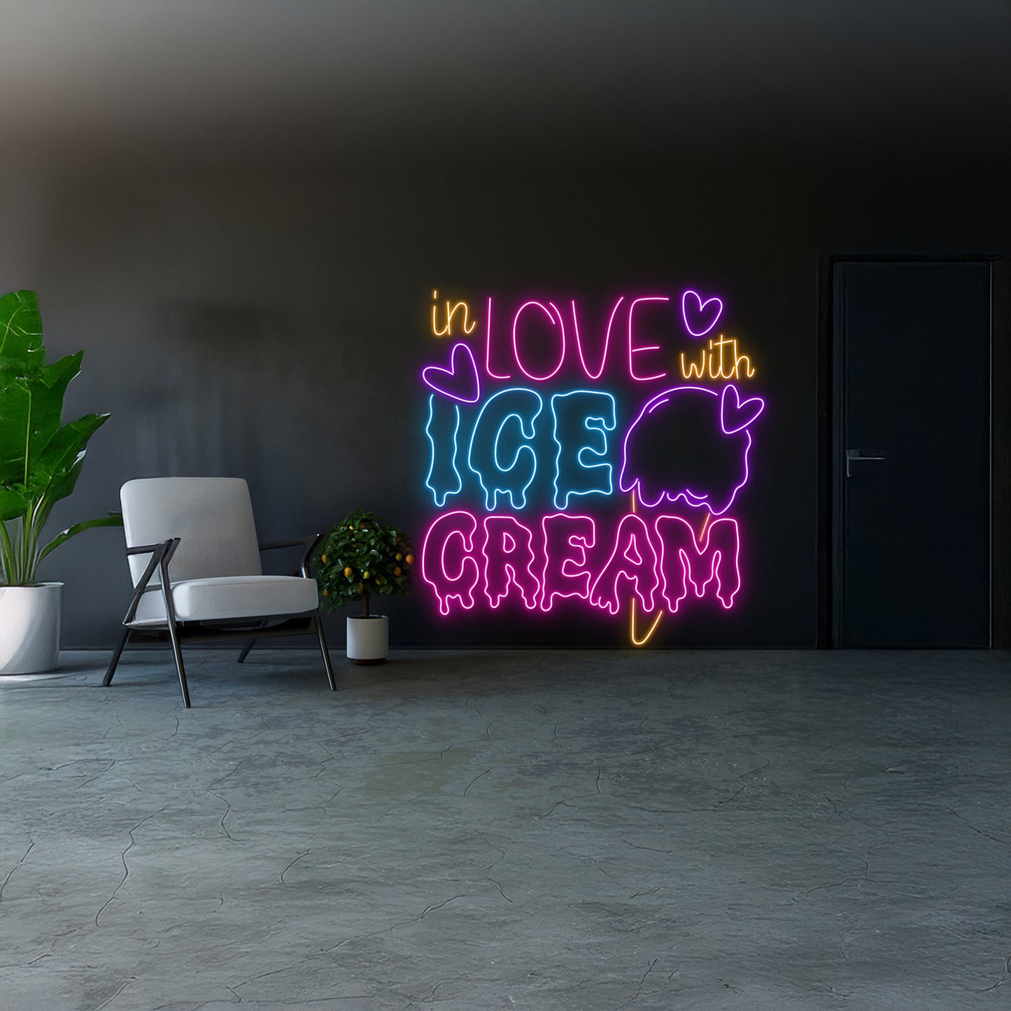 In Love With Ice Cream Neon Sign