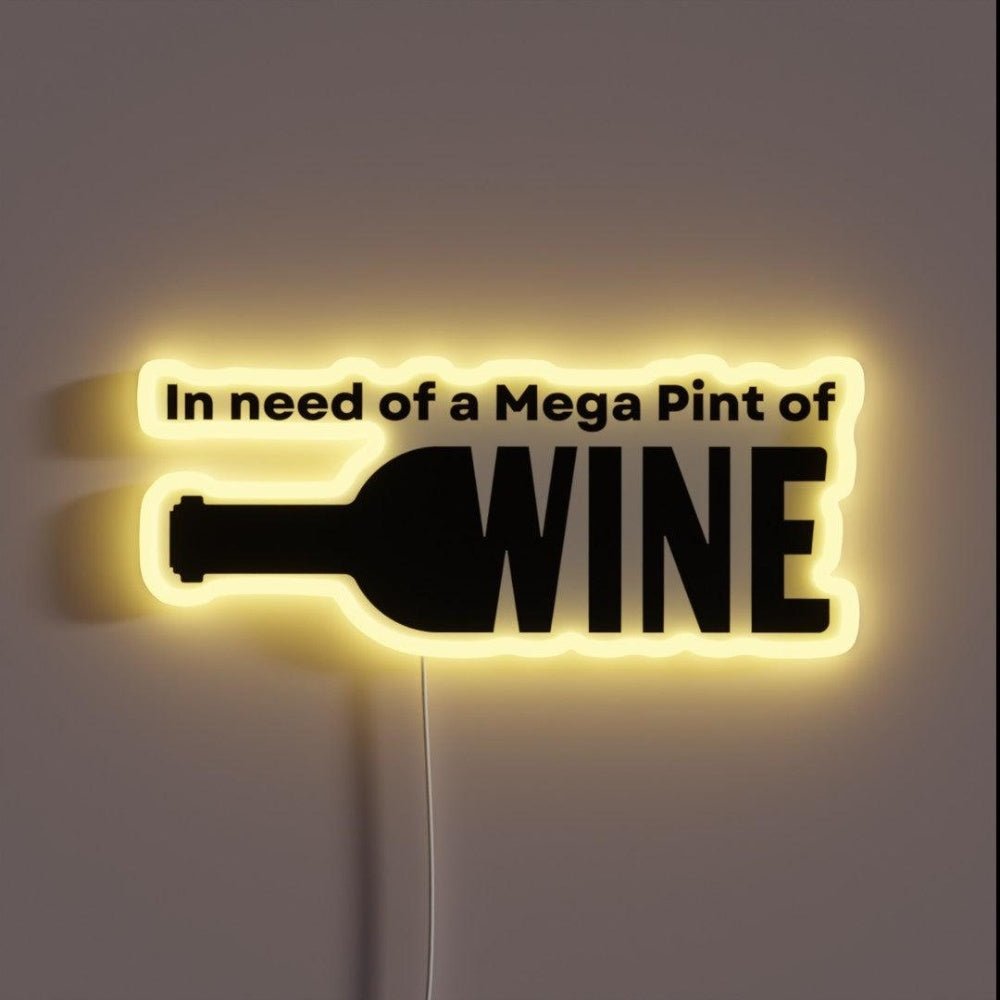 In Need Of A Mega Pint Of Wine Rgb Led Neon Sign - Shineneon