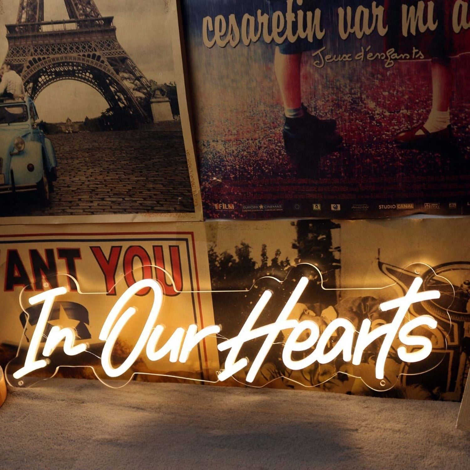 In Our Hearts Yellow Led Neon Sign - Shineneon