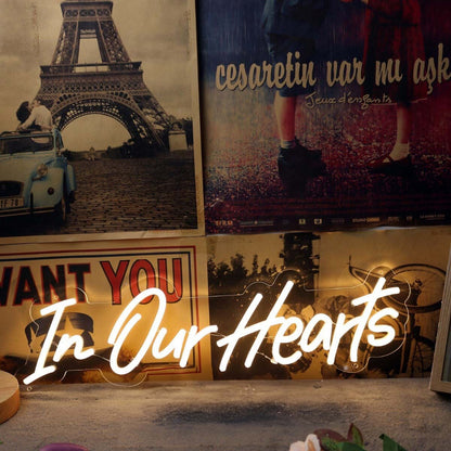 In Our Hearts Yellow Led Neon Sign | Shineneon