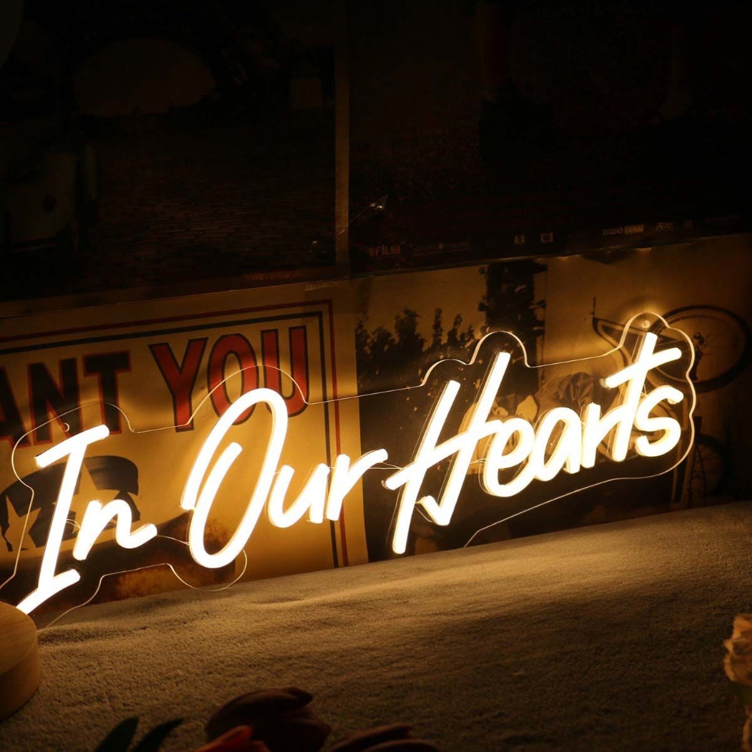 In Our Hearts Yellow Led Neon Sign - Shineneon