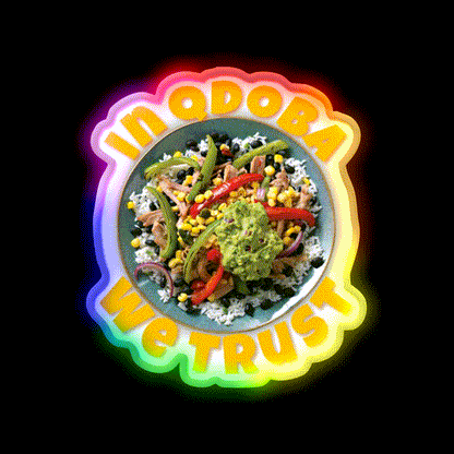 In Qdoba We Trust Fast Food Led Neon Sign For Burger Place Rgb Color