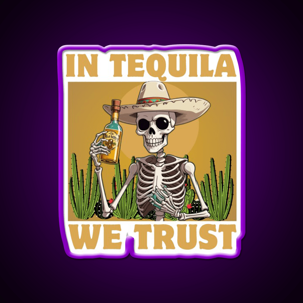 In Tequila We Trust Party Drink Tequila Led Neon Sign Rgb Color - Shineneon