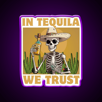 In Tequila We Trust Party Drink Tequila Led Neon Sign Rgb Color - Shineneon