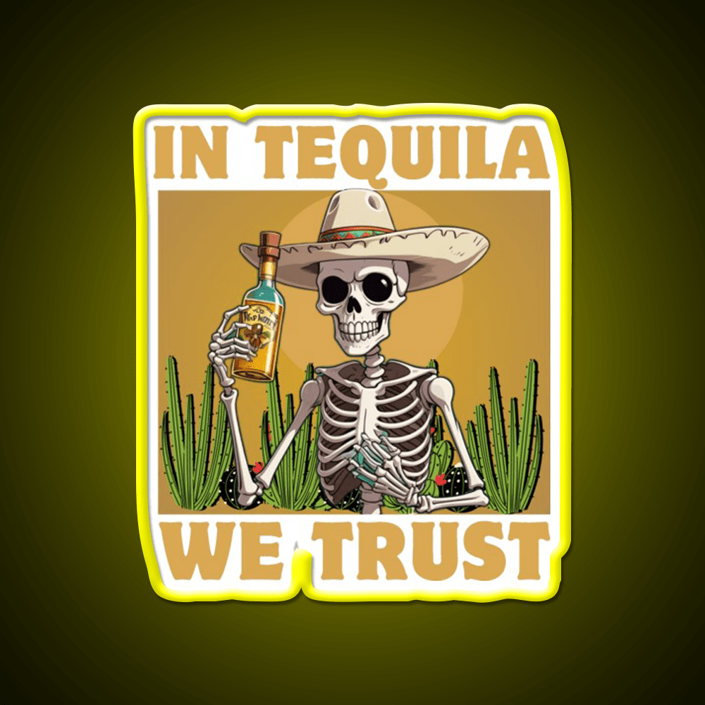 In Tequila We Trust Party Drink Tequila Led Neon Sign Rgb Color - Shineneon